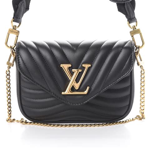 LOUIS VUITTON Calfskin New Wave Multi Pochette Black